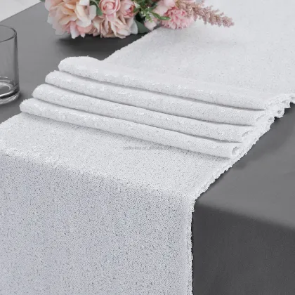 2022 New Design Polyester Wedding Sequin Table Runners