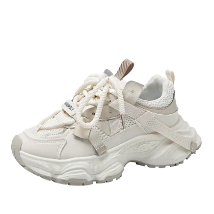 Casual Mesh Sports Women Shoes: Fashion Thick Sole Sneakers