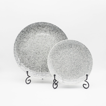 Nuevo diseño de platos de gres de venta calientes conjuntos de cena de cerámica reactiva reactiva para el hogar