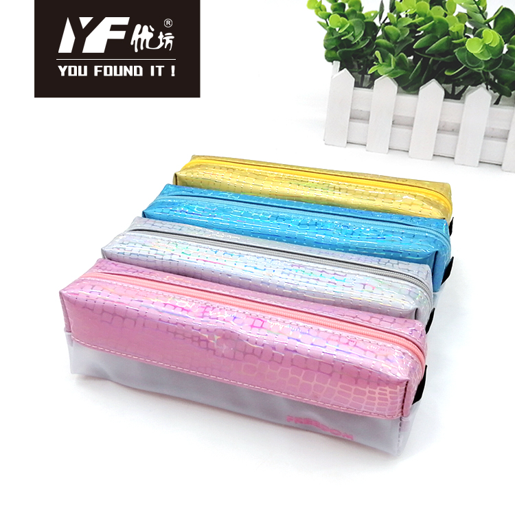 Custom glistening PU cute pencil case