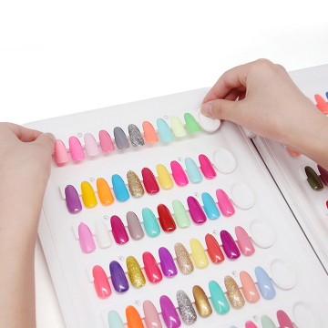 C8 Plastic Nail Sample Display Book: Nail Gel Color Card Book with Replacement Nail Tips