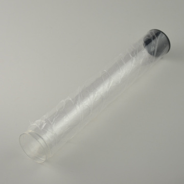 Clear candy tube has two caps with factory pricing and black injection caps