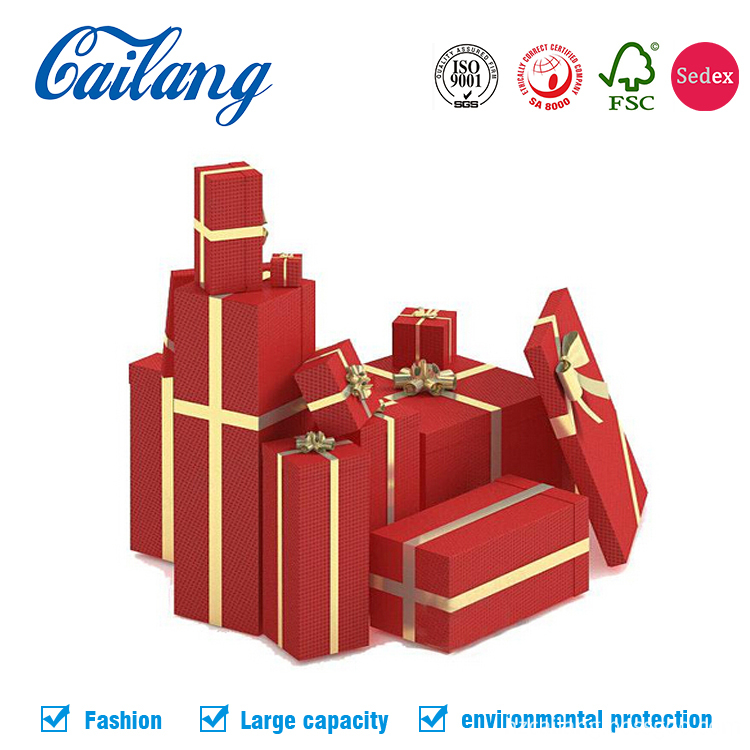 christmas two pieces paper boxes with lid