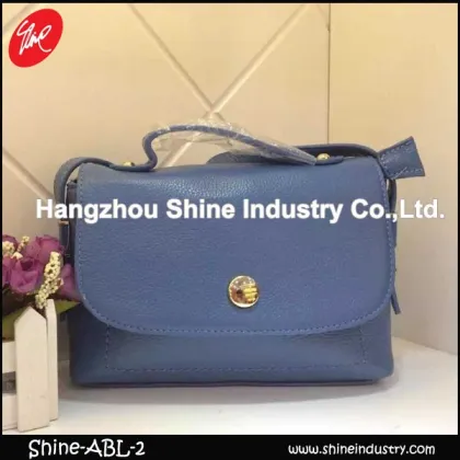 Genuine leather shoulder bag/blue shoulder bag/pure leather bag