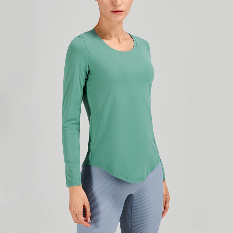 Camada de base equestre de manga longa feminina Tops altos altos