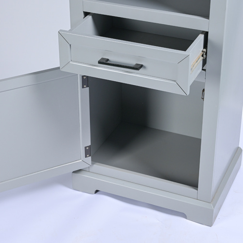 Modern Grey Wooden Tall Wine Cabinet