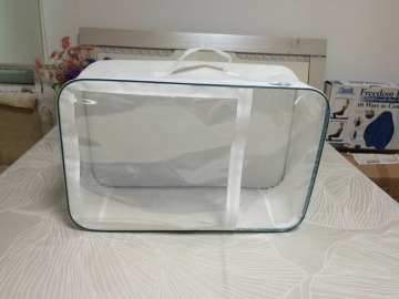 high quality Clear plastic PVC blanket carry storage bag with handle