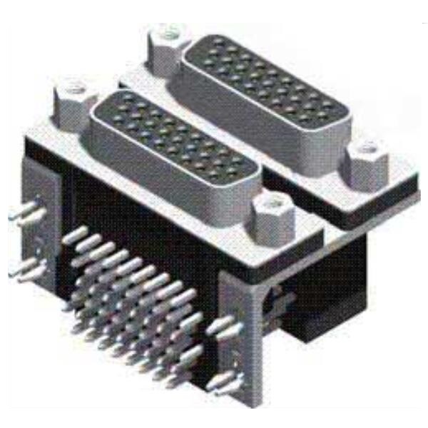 D-SUB PCB Dual Port High Density Rätt vinkel