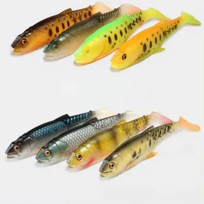 Wholesale Black Bass Lures: Artificial Shad Bait Soft Vibration Grub & Crazy Minnow