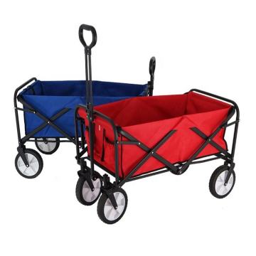Black Red Adjustable Heavy Duty Collapsible Folding Utility Cart for Beach Picnic Camping