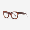 Bevelling Round Square Acetate Men's Optical Frames