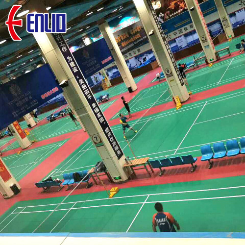 Badminton court mat for training with court lines