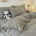 Factory stone washed cotton bedsheets linen bedding set