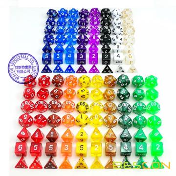 BESCON Assorted Colorfed Polyhedral RPG Dice Set 126pcs