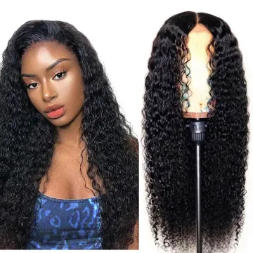 Good Quality Peruvian Virgin Human Hair Wig 150% 180% 200% Density Wholesale 4X4 Kinky Curly Lace Closure Wigs For Black Women