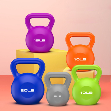 Manufacturer Wholesale Strength Training Neoprene Kettlebell Pu Coating Competition Sand Colorful Cement Kettlebell