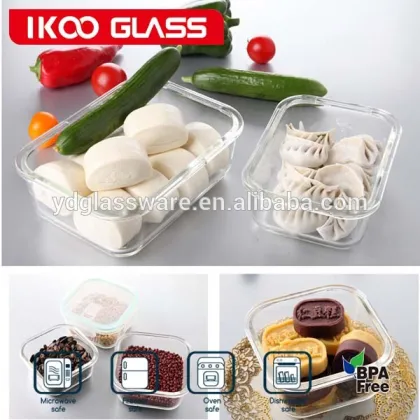 clear square microwave oven glass luch box