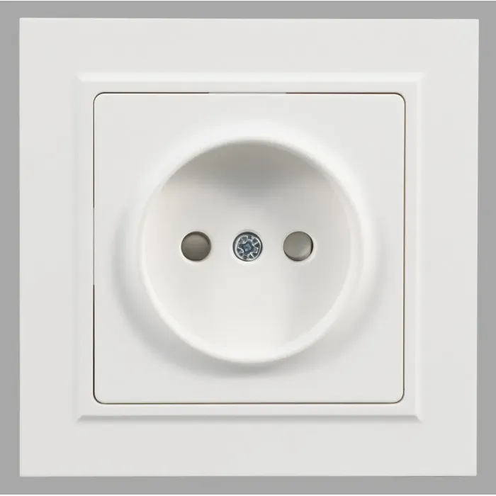 10A Soket Rusia Tanpa Mekanisme Grounding Putih