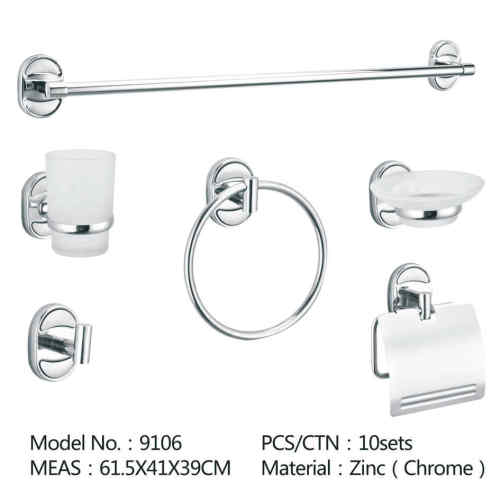 Wall Mounted Aluminum Silver Bathroom Accessory Sets