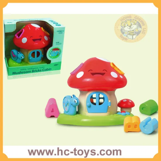 Mushroom house blocks,block toys,musical toys,baby toys,plastic toys,kid play toys,2014 hot toys