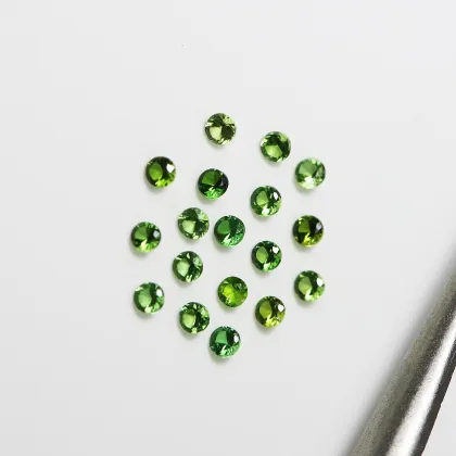 Natural Green Tourmaline Round Ring Face Green Gems