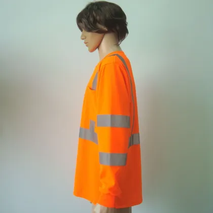 Knited Safety T Shirt With Pocket,Unisex Long Sleeve Safety T Shirt, Oem Service Reflective T Shirt