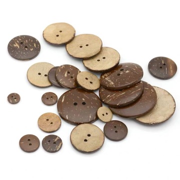 500pcs Boutons en bois de coquille naturelle de noix de coco - fournitures de couture à 2 trous dans un sac - bouton de noix de coco de la mode