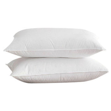 Solid 100% cotton fabric 80% white duck down pillows, measures 60x70cm