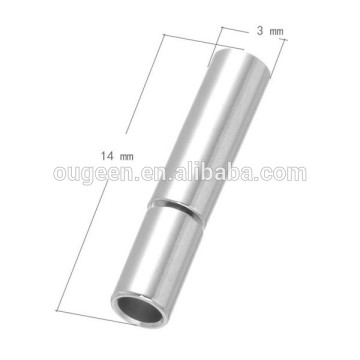14*3mm chrome plated bead shape copper leather bracelet clasp