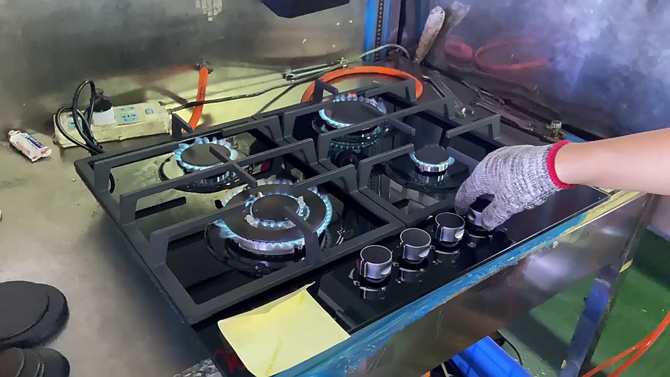 4 burners Black tempered  glass Gas Cooker  Easy to operate  Home use cooking stove Customize logo Glass Gas Hob
