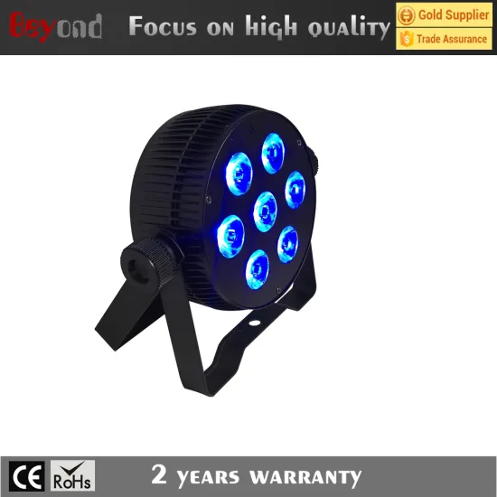 dmx control, 7*6in1 rgbwa+uv led slim par light,for hotel