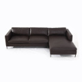 Italienisches Larson Sofa aus schwarzem Anilinleder