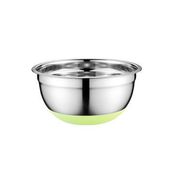 Colorful Non-Slip Silicone Bottom Stainless Steel Mixing Salad Bowls
