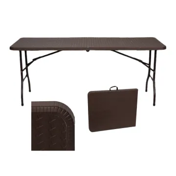 Folding Desk and Chair Set with Simple Rattan Pattern
