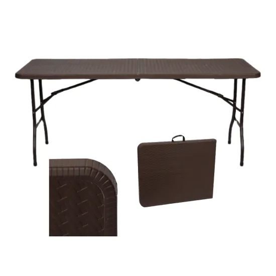 Folding Desk and Chair Set with Simple Rattan Pattern