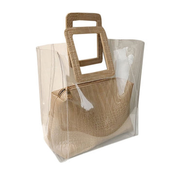 Clear PVC Lady Travel Beach Plastic Handbag