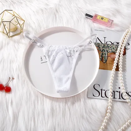 Lacy T-Pant Thongs: Adjustable Low Waist Seductive Women's Underwear