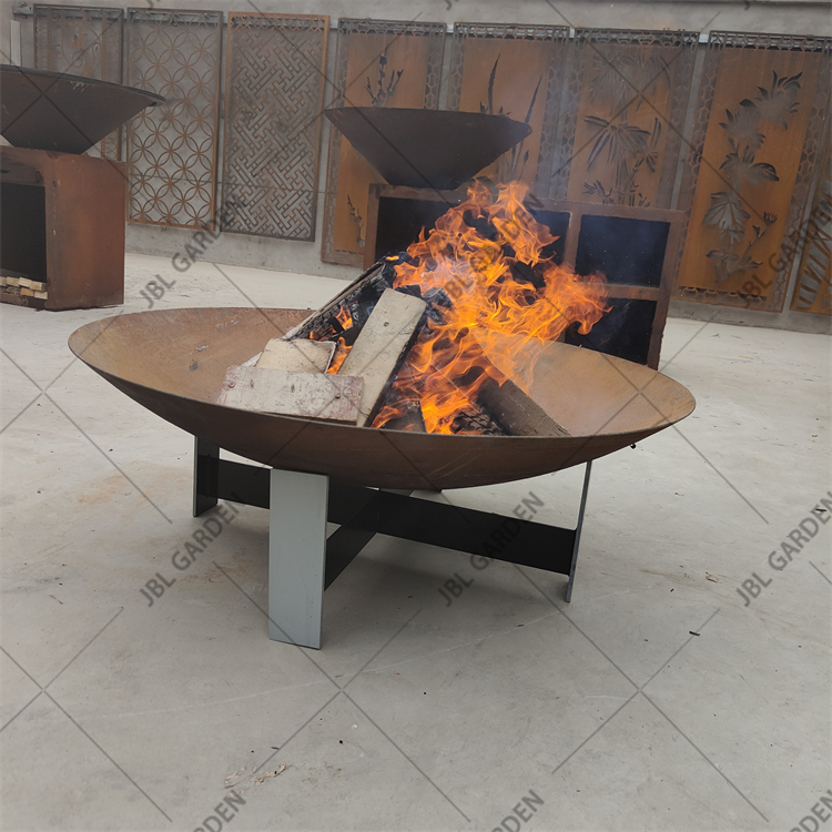 Cor-Ten Steel Square Fire Pit Propane