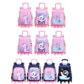 Kids' Cartoon Trolley Backpack for School with Wheels