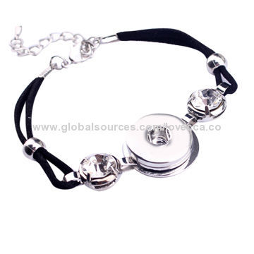 Popular noosa leather bracelet, OEM and ODM orders are welcome