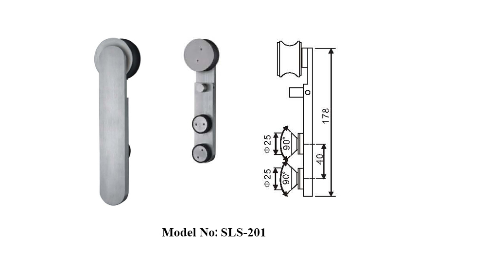 Stainless Steel Crescent Sliding Shower Door Kits