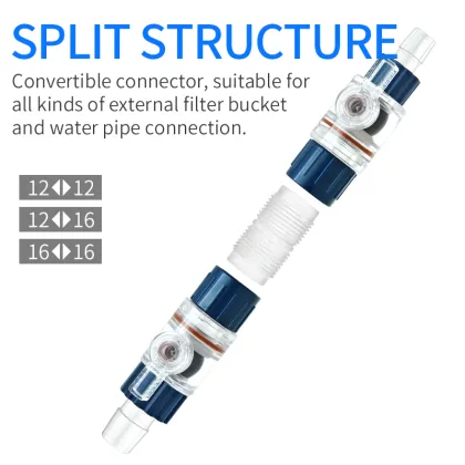 16mm Hose Filter Barrel Valve - Quick Connect Aquarium Separation Joint for Fish Tank Water Pipe