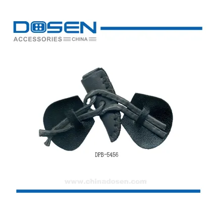 Ox Horn Sewing Leather Coat Button Resin Toggle Button Metal Leather Tab Closures for Duffle Coat Faux Leather Peacoat