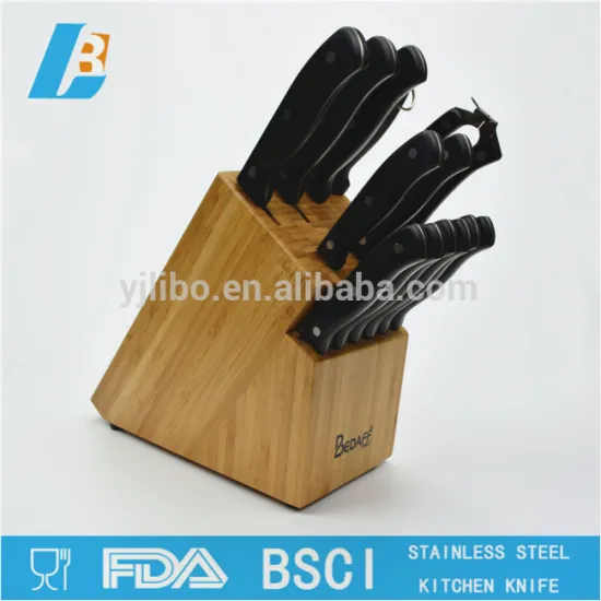 High quality 14pcs stainless steel royalty line knife set,knife block set