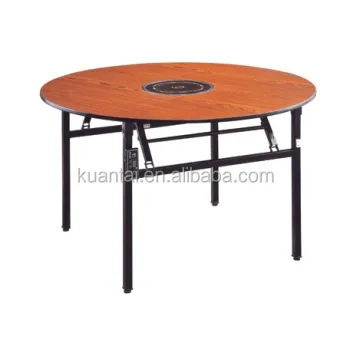 YF-018 Asia Restaurant Cheap Round Folding Table Laminate Hot Pot Table