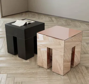 Multi-color optional mirrored bedside table