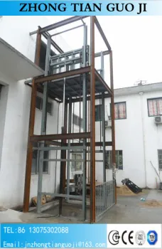 Cargo/goods delivery equipment hydraulic guide rail lift platform with CE