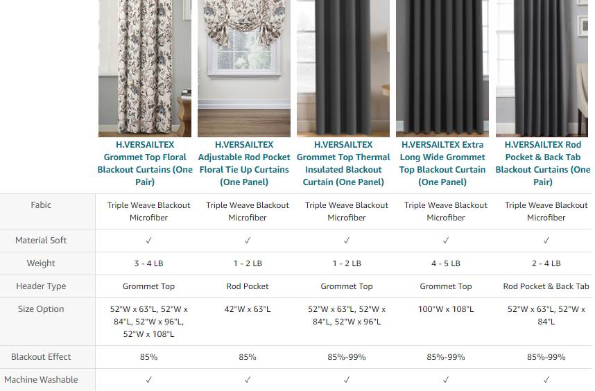 More Styles Indoor Curtains