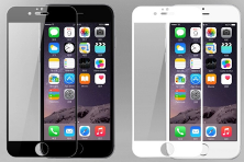 (New Product)Full Size Tempered Glass Screen Protector with Silk Printing Color: Black/White