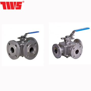 Full Bore Flanged ANSI 150 Stainless Steel 3-Way Manual Ball Valve